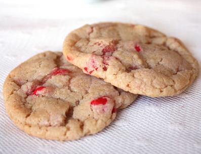Grandma s Cherry Chip Cookies Submitted by: Bev Schoonover 1 box cherry chip cake mix ¼ cup King Arthur Flour ½ cup oil ¼ cup water 1 beaten egg 2/3 cup chocolate chips (either milk or semi-sweet are
