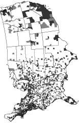 Région e Développemen 55 Figures 3a-3i and 4a-4i (Noe: whie areas denoe LQ>1 ; grey areas
