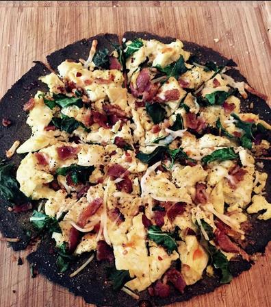 Breakfast Pizza Greenleaf Spinach Wrap 2 whole eggs 1 cup of egg whites 2 slices
