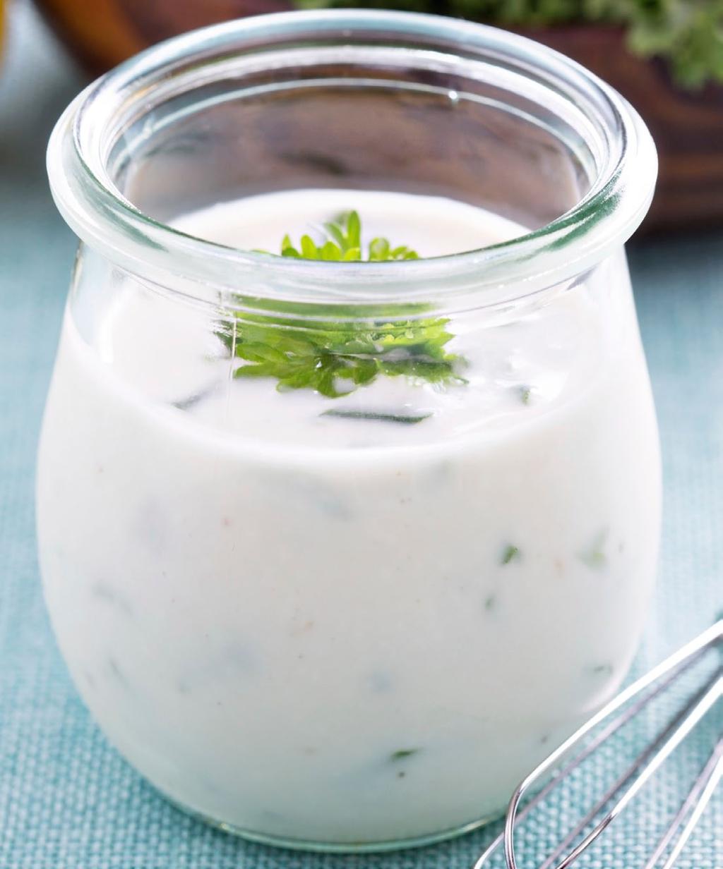 DRESSINGS Homemade Ranch Dressing Recipe makes 1 serving; recipe can be made to make multiple servings at once 1/4 cup plain, nonfat Greek