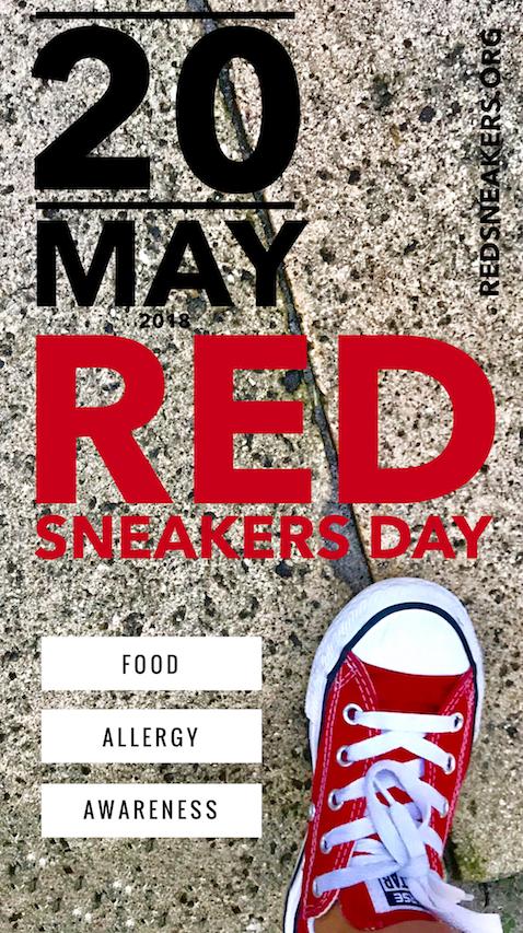 Food Allergy Awareness Actions (8) Participate in International Red Sneakers Day for Food Allergy Awareness on May 20th, 2018.