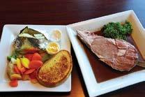 Feature Favorites Prime Rib Special (Fridays & Saturdays) A 12oz. cut of prime rib roast served with au jus, dinner salad, garlic bread, and your choice of two sides. $19.