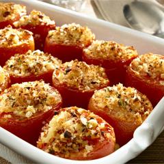 Crumb-Topped Roasted Tomatoes 6 servings 55 minutes / / Tbsp. Shedd s Spread Country Crock Spread, melted lbs.
