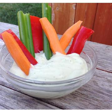 SNACKS Veggie Dip [Makes About 6oz] ½ cup greek yogurt 6 tablespoons extra virgin olive oil 1-2 limes 1 tablespoon dill 1 clove garlic (minced) sea salt and pepper to taste Optional: Add about ½