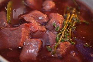 Rindergulash (German Beef Goulash) Ingredients Serves 6 1 lb onion, diced 3 cloves garlic chopped ¼ lb thick bacon, diced 1 tablespoon caraway seeds, toasted and