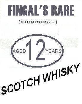 (h) Rare (i) Aged 12 years (j) Scotch Whisky Note: The Royal warrant, the brand name (in this case Fingal s ), the words Edinburgh and Green Banner, the mandatory indications of volume and strength,