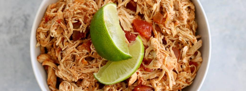 Slow Cooker Salsa Chicken 2 ingredients 4 hours 4 servings 1. Place chicken breasts in the slow cooker and cover them with salsa.