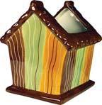 Watering Can 8" [Pack12] Stripes Brown Birdhouse 5"