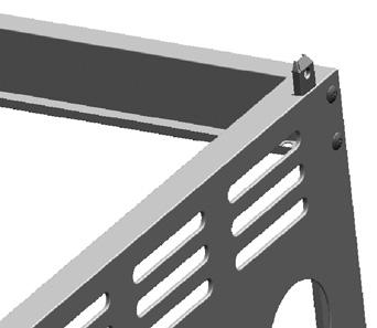 derecho del carrito (H&E), dejando 4-6mm de separación desde la cabeza del tornillo a los paneles