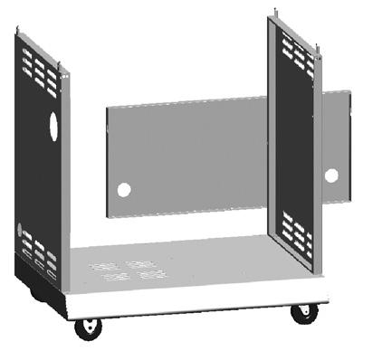 Asegure el panel posterior del carrito (I) a la repisa inferior (A) utilizando 3 tornillos (AA).