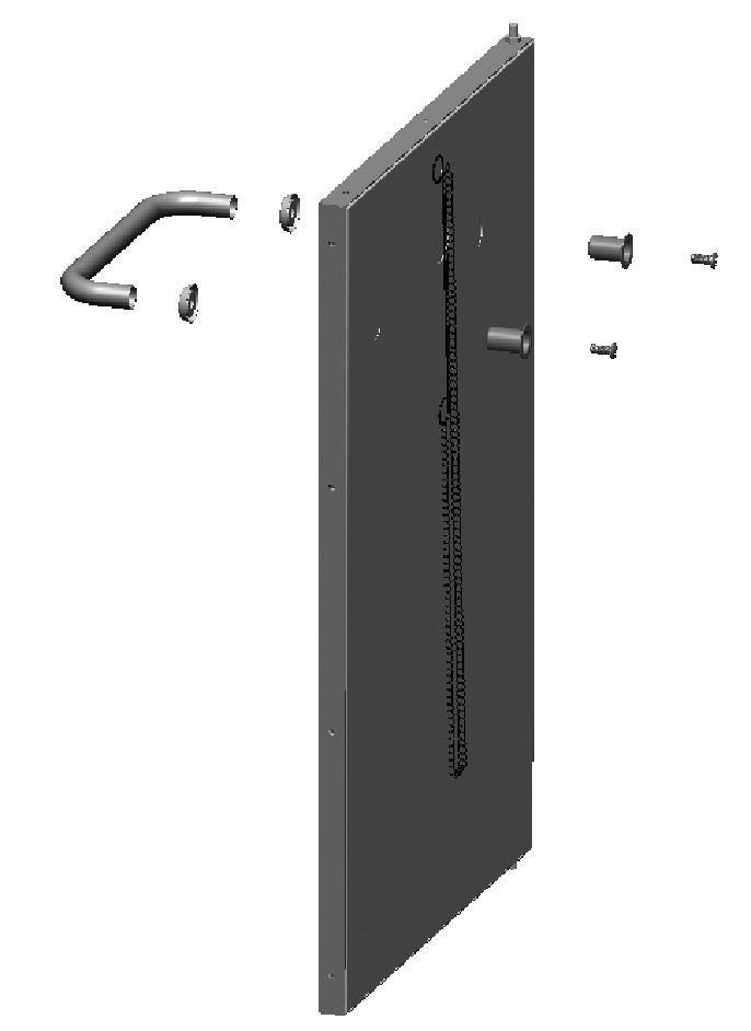 INSTRUCCIONES DE ENSAMBLAJE 5. Inserte 2 tornillos (DD) en el borde izquierdo de la abrazadera de la puerta frontal superior (Y) pero no los apriete.