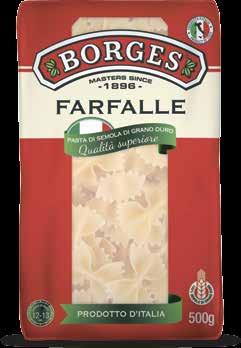 PASTA Borges Pasta is made in Italy from 100% Durum Wheat