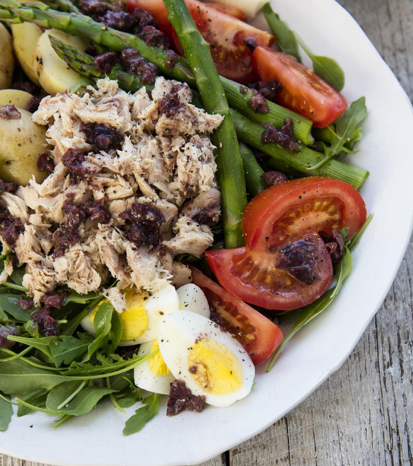 TUNA NIÇOISE SALAD This classic south-of-france dish is what s called a composed salad because rather than tossing everything together, it s beautifully arranged on a platter or plate.