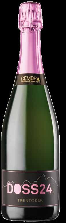 for the production of sparkling wines. To pay tribute to this very special land, the Cembra mountain winecellar makes DOSS24 classic method.