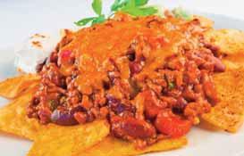 Shredded Chilli Beef or Chicken with loaded nachos Our new take on the traditional chilli is to do it with shredded beef (or chicken) rather than minced beef to give a totally different texture to