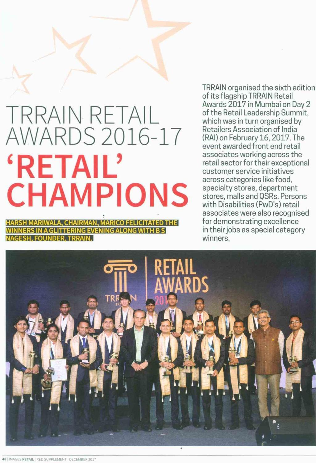 Title TRRAIN RETAIL AWARDS 2016-17 RETAIL CHAMPIONS