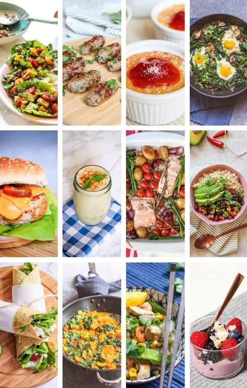 TABLE OF CONTENTS Cottage Cheese, Avocado & Sundried Tomato Breakfast Wrap Herby Breakfast Sausages Spinach Shakshuka Brown Rice & Veg Lunch Bowl Argentinian Chicken Burger Paprika Lettuce Wraps