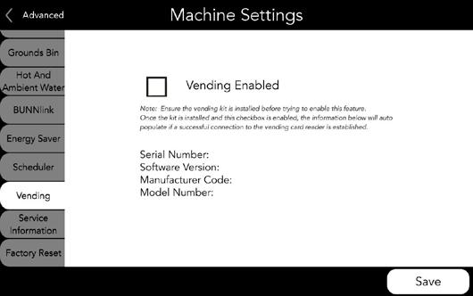. In this example, the machine is set to allow vending between 6:00 AM through 6:00 PM on Monday through Friday.