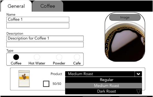 Use the drop down menu to select the preferred coffee. 5.