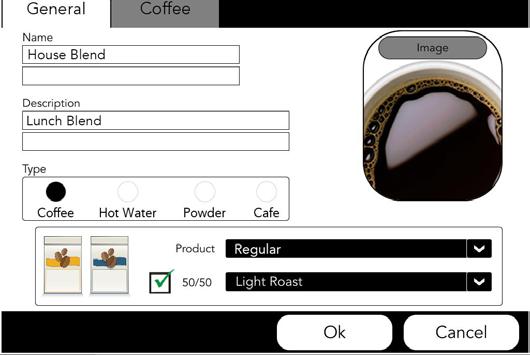 Leaving Room in a beverage means using 5% less coffee than the normal grind weight. Coffee Recipes can be edited from this screen by clicking any of the numbers in the table cells.