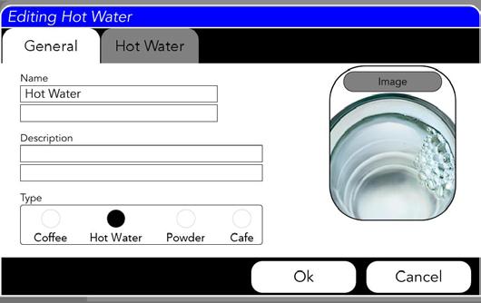Hot Water Recipes can be edited from this screen by clicking any of the numbers in the table cells.