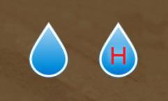. Once enabled, the blue droplet (Ambient) and (Red H) droplet (Hot) will be displayed on the main screen.