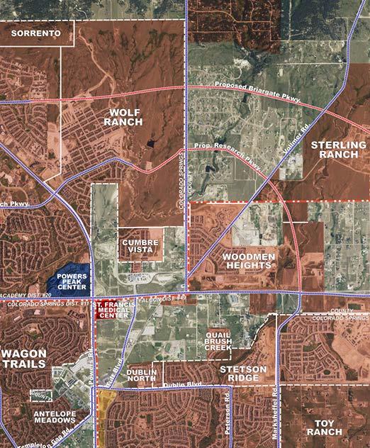 Planned Area Households NEW DEVELOPMENTS 1 Cordera +/- 1,500 SFR & MFR 2 Wolf Ranch +/- 1,800 SFR & MFR 1 2