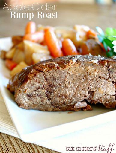 DAY 7 APPLE CIDER RUMP ROAST M A I N D I S H Serves: 8 Prep Time: 10 Minutes Cook Time: 7 Hours 1 cup apple cider 3 Tablespoons tomato paste 2 Tablespoons flour 2 Tablespoons Worcestershire sauce