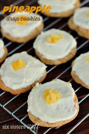 PINEAPPLE DROP COOKIES WITH PINEAPPLE BUTTER CREAM FROSTING D E S S E R T Serves: 36 Prep Time: 10 Minutes Cook Time: 10 Minutes 1 cup brown sugar 1 cup sugar 1 cup butter flavor shortening 2 eggs 1