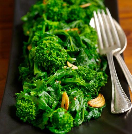 january 28 monday broccoli rabe with garlic SERVES 4 to 6 3 lb broccoli rabe 1/4 cup olive oil 3 tablespoons thinly sliced garlic 1 or 2 anchovy fillets, optional This is a great method for cooking