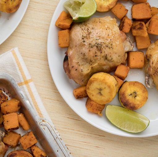 january 30 wednesday Mojo Chicken with Sweet Potato and plantains While the chicken and veggies are roasting, remember to soak your chickpeas for tomorrow's Pasta e Ceci!