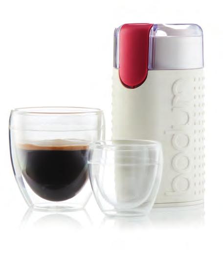 IN ROOM BODUM has a collection of in room products that are both sleek and functional. Our BISTRO Blade Coffee Grinder is small and compact in design so it takes up minimal counter space.