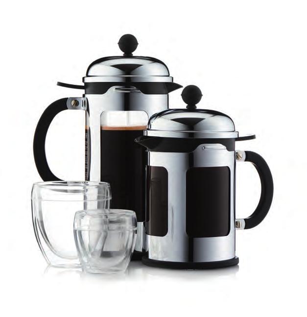 FRENCH PRESS CHAMBORD with Locking-Lid This coffee maker is a beautiful extension of our classic CHAMBORD line of products with their signature handles and knobs.