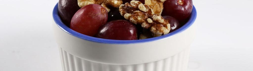 Grapes & Walnuts 2 ingredients 3 minutes 4 servings Wash grapes and divide into bowls or baggies. Mix in walnuts and enjoy!