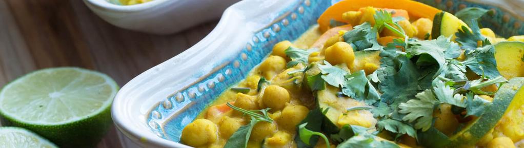 Peanut Butter Curry Chickpea Stew 19 ingredients 45 minutes 4 servings 2. 3. 4. 5. Heat a large saucepan over medium-low heat and melt the coconut oil. Add the onion, garlic and ginger.