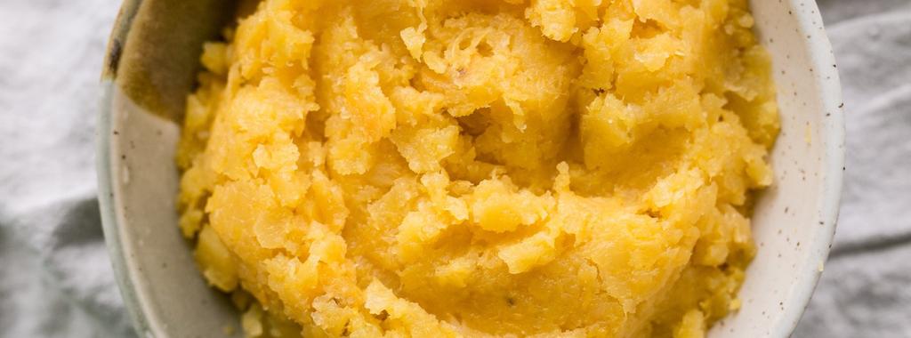 Mashed Rutabaga 3 ingredients 40 minutes 6 servings 1. Add rutabaga to a large saucepan and cover with water. Place over high heat and bring to a boil.