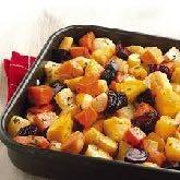 Roasted Root Veggies Yields: 4 servings 2 cups chopped sweet potato 2 cups chopped beets 1 cup chopped parsnips 2 cups chopped onion 2 Tbs Italian spices 1.