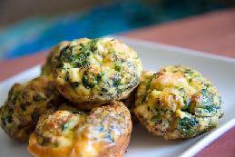 Egg Muffins Yields 12 servings Cooking Time 25 mins 4 Tbs coconut oil 1/2 medium onion, diced 3 cloves garlic, minced 1/2 pound mushrooms, sliced 1/2 pound frozen spinach, thawed and squeezed dry 8