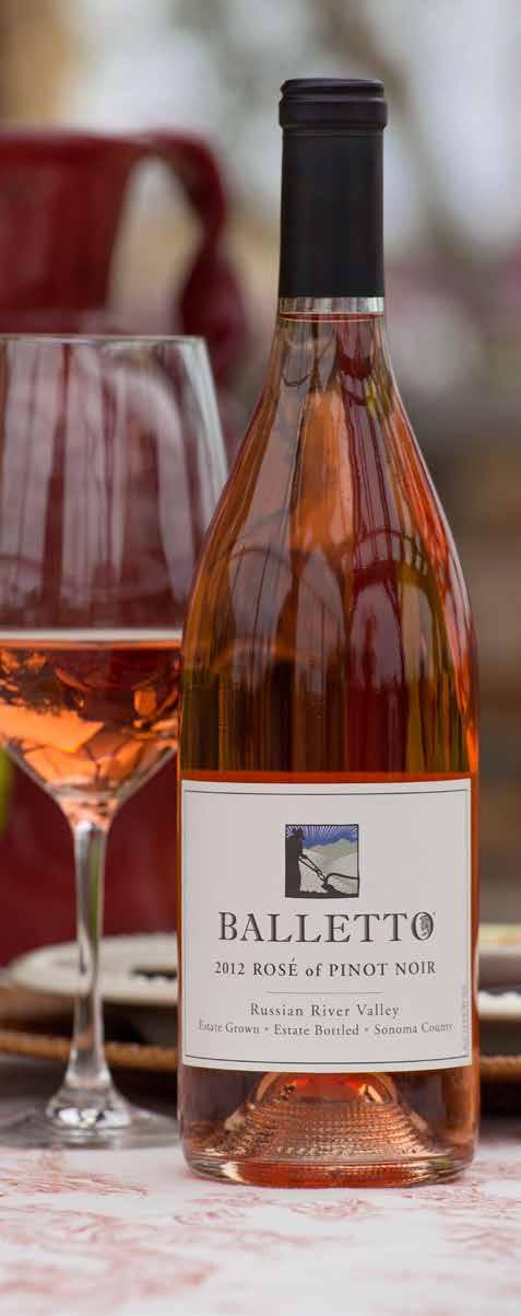 RUSSIAN RIVER VALLEY ESTATE ROSÉ OF PINOT NOIR The rosé s dry and balanced texture makes it perfect for everything from sushi to salmon to barbecued pork tenderloin.