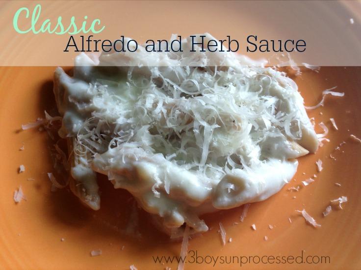 Classic Sauce Alfredo and Herb I don t know anybody who doesn t love a good pasta dish. This recipe is simple to make, takes only a few minutes, and can t be beat by ANY jarred version.