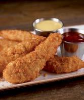 TUPELO CHICKEN TENDERS Hand-breaded, lightly fried tenderloins of chicken, served with honey mustard and hickory barbecue sauces.