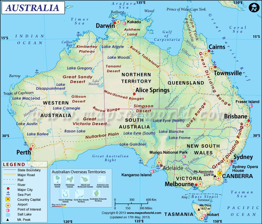 7. Facts about Australia Australia Map GEOGRAPHIC LOCATION The geography of Australia encompasses a wide variety of biogeographic regions being the world's smallest continent but the sixth-largest