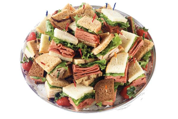 Lunch Platters Need a quick but crowd-pleasing solution to your next board meeting or corporate gathering? We offer a variety of platters, featuring tasty alternatives to traditional sandwiches.