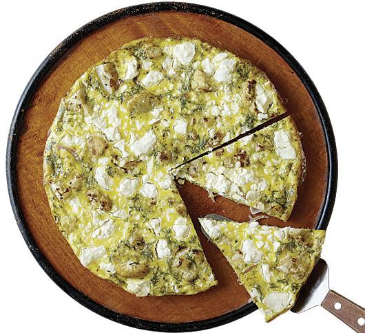 tuesday Roasted Cauliflower and Goat Cheese Frittata Active/total time: 35 minutes to 6 Roasting the cauliflower under the broiler gives it toasty, golden edges in just minutes, while the goat