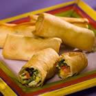 Southwest Egg Rolls Avocado Dipping Sauce Vegetable Oil 2 Tablespoons Chicken Breast, boneless,skinless 1 Half breast Green Onion, minced 2 Tablespoons Red Bell Pepper, minced 2 Tablespoons Corn
