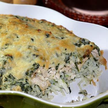 Turkey and Pasta Florentine A homemade white sauce with chopped spinach will satisfy the heartiest of eaters.