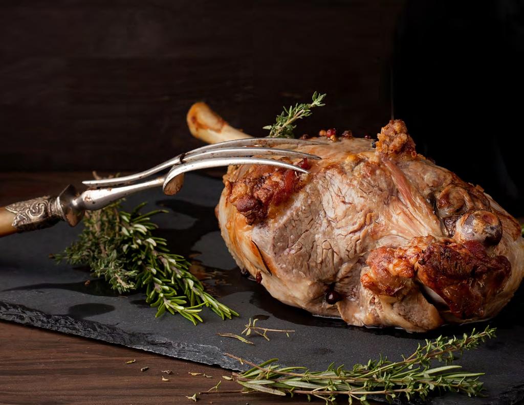 Roasted Leg of Lamb with Peppercorns and Fresh Rosemary LEGS A staple cut found around the globe, the leg is one of the larger, more flavorful cuts of lamb on the market.