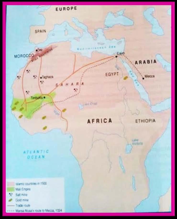2 Section A: Trade across the Sahara Desert The Mali kingdom was in the western part of Africa, south of the Sahara Desert. It stretched across West Africa to the Atlantic Ocean.