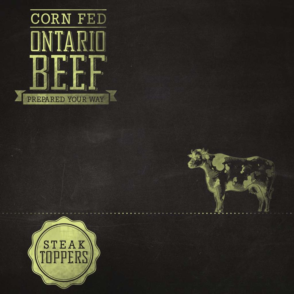 Ontario corn fed beef is produced from cattle responsibly raised on registered family farms located in Ontario. Naturally great tasting!