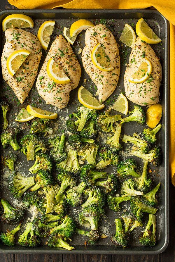 Sheet Pan Lemon Chicken with Parmesan Roasted Broccoli 2 servings Ready in 48 min.